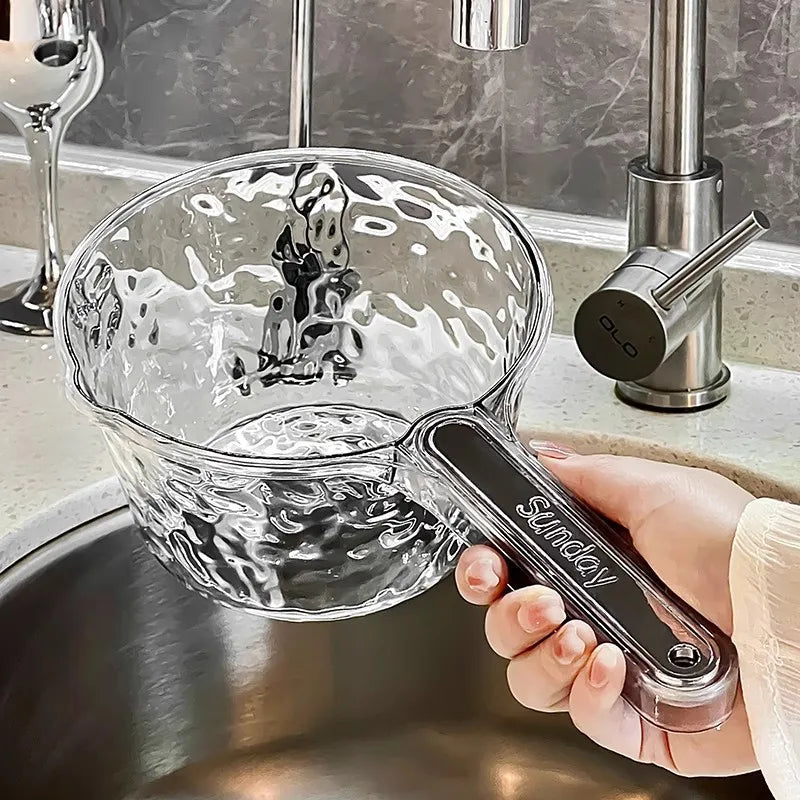 Extra Thick Long Handle Water Scoop – Large Capacity PP Plastic Kitchen Water Scoop Qme