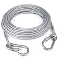 Double-Headed Dog Tie Out Cable Leash | Stainless Steel Dog Tie Out Cable Qme Silver 500cm
