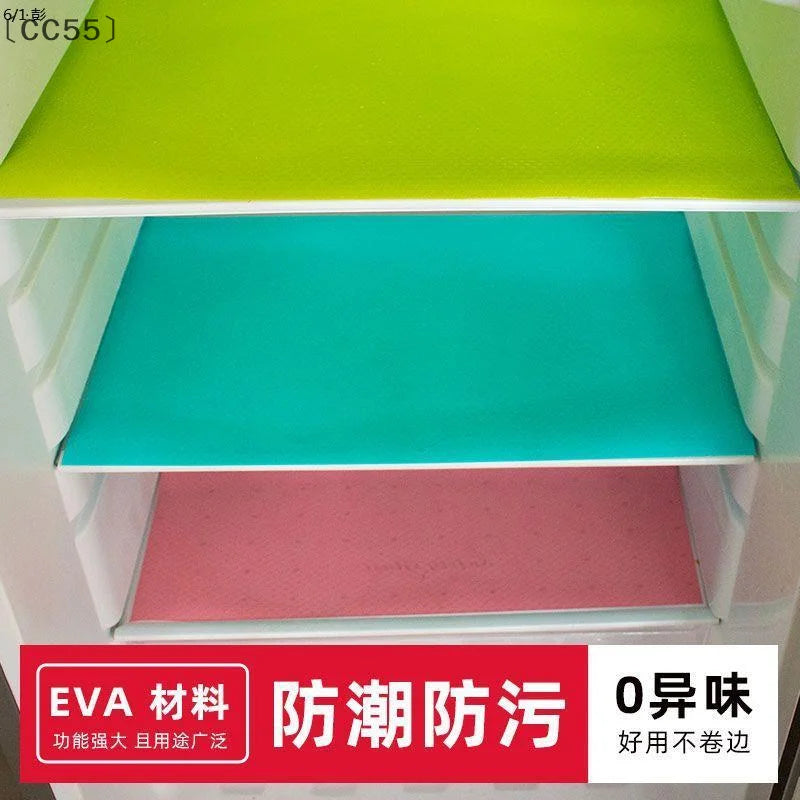 4PCS EVA Waterproof Fridge Liner Mats – Washable Kitchen Drawer Pads Refrigerator Liner Mat Qst