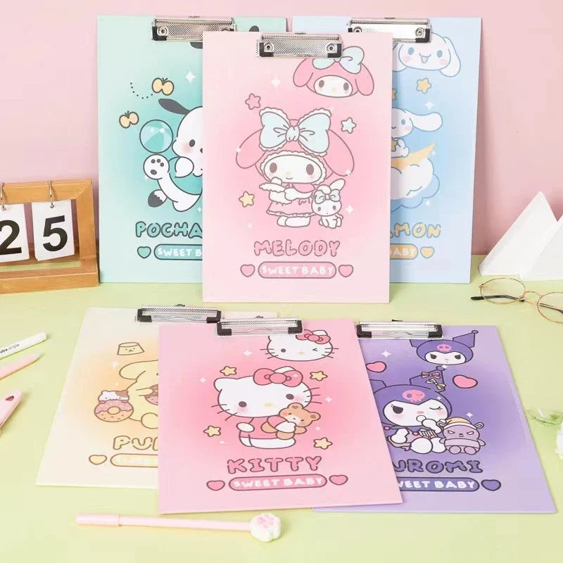 Hello Kitty Kuromi A4 Multifunctional Folder Clipboard Folder Clipboard Qme
