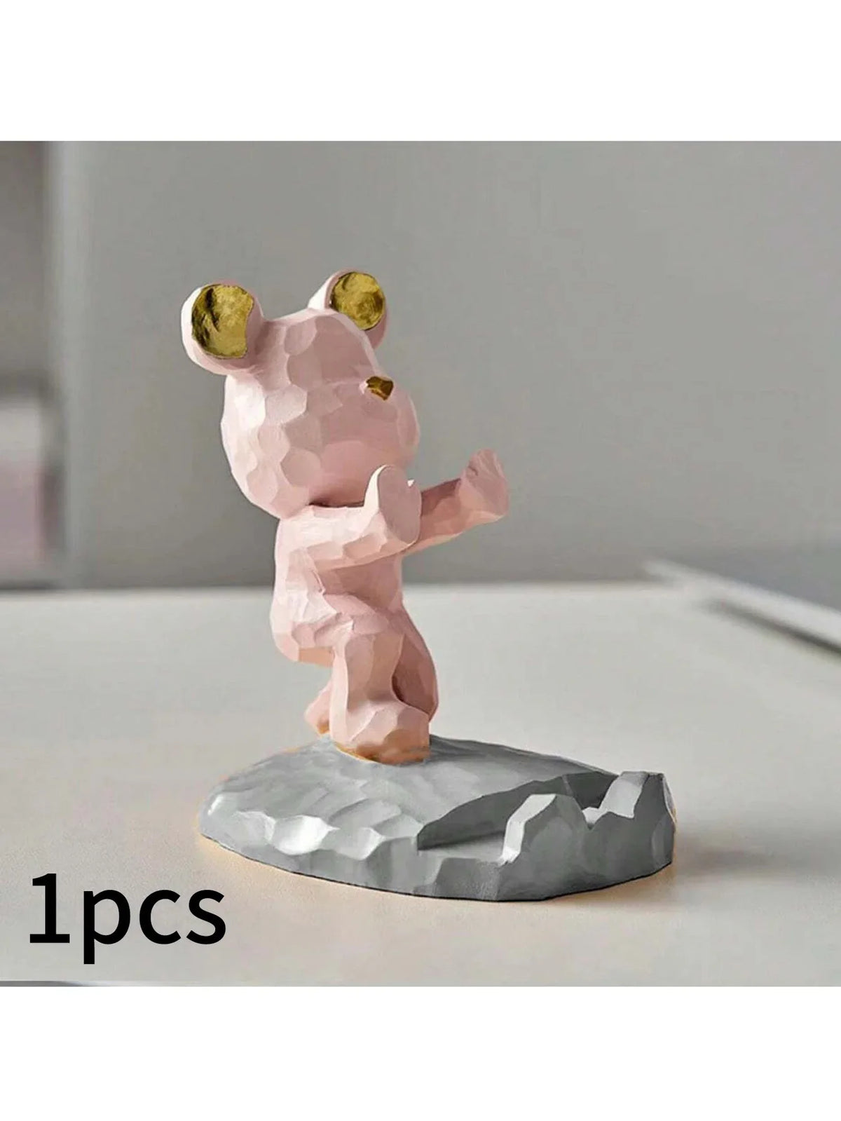 Cartoon Bear Phone Stand & Tablet Holder – 4 Colors | ABS Phone & Tablet Stand Qme Pink