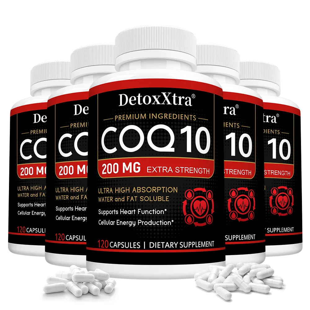 ZENVITALIZE CoQ10 200mg Antioxidant Energy Supplement 120ct CoQ10 Supplement Qst 120 count-5 bottle