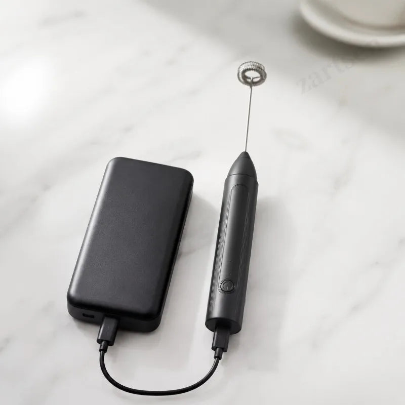 ZARTSEN Handheld Electric Milk Frother – Rechargeable Whisk Handheld Milk Frother Qst