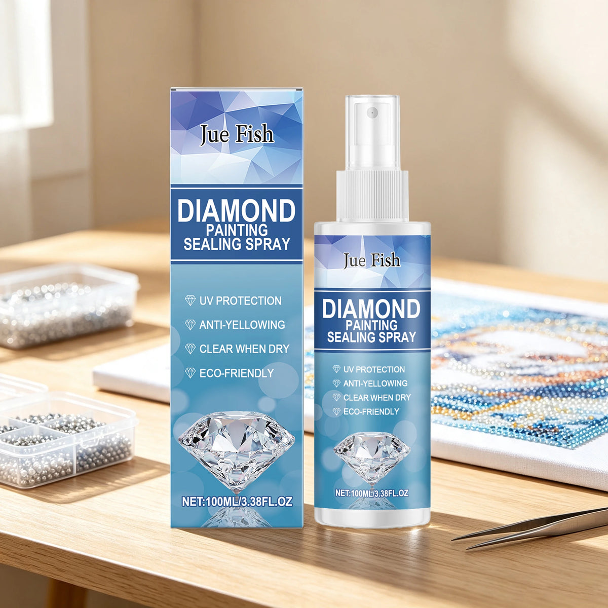 Diamond Painting Sealer Spray 100ml – UV Protective Clear Coat Craft Sealer Spray Qst