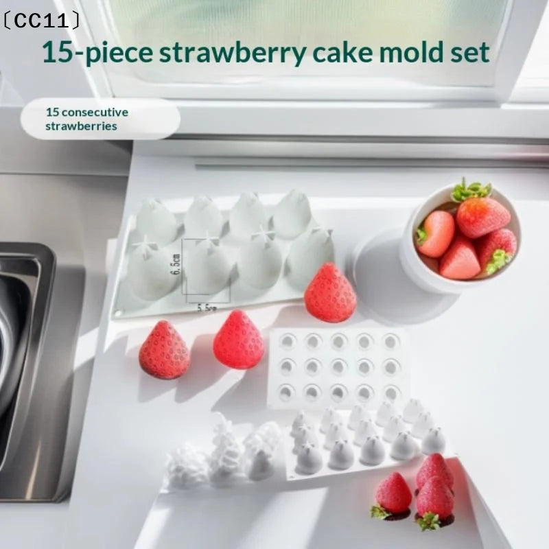 Silicone Strawberry Mousse Cake Mold | 29.5x17cm Baking Mold Silicone Baking Mold Qme
