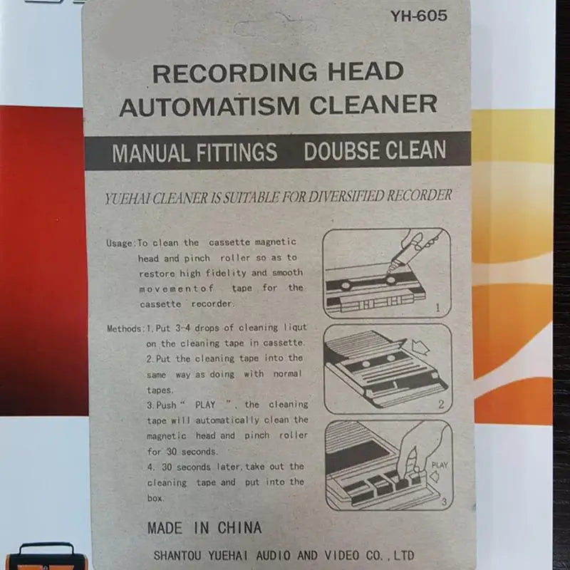 Cassette Tape Head Cleaner – Wet & Dry Audio Recorder Cleaning Cassette Head Cleaner Qme