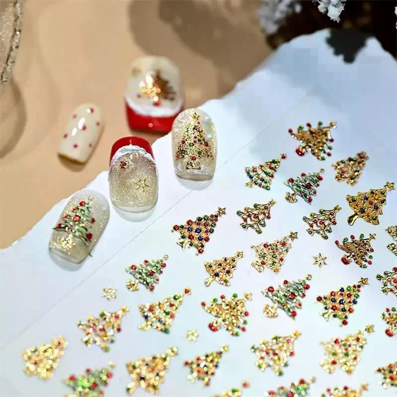 Christmas Crystal Ball Nail Art Stickers – Festive Manicure Decals Nail Art Stickers Qme