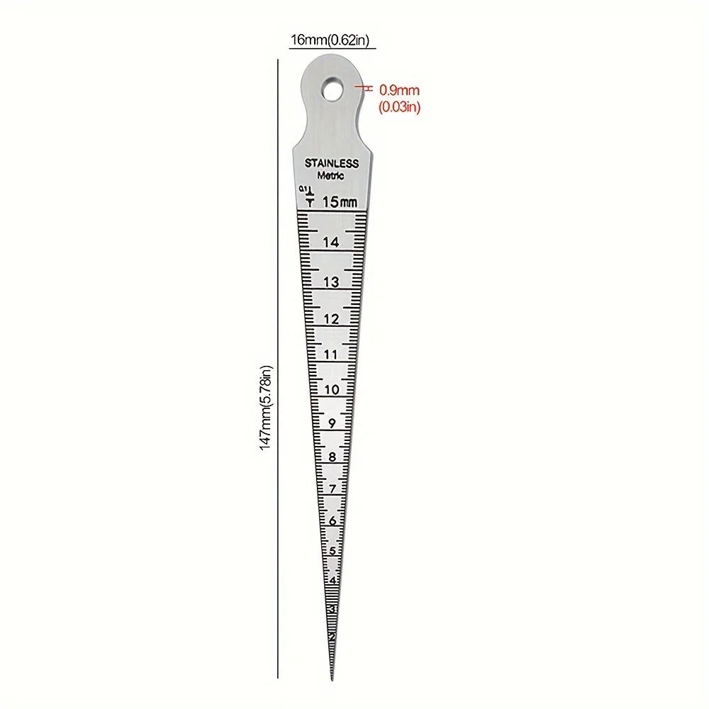 Stainless Steel Wedge Plug Gauge – Dual Metric & Imperial Scale Measurement Gauge Qme