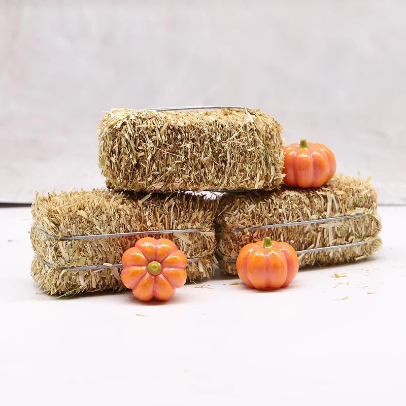 6pcs Miniature Hay Bales – Resin Dollhouse Farm Decor Set Miniature Figurine Set Qst