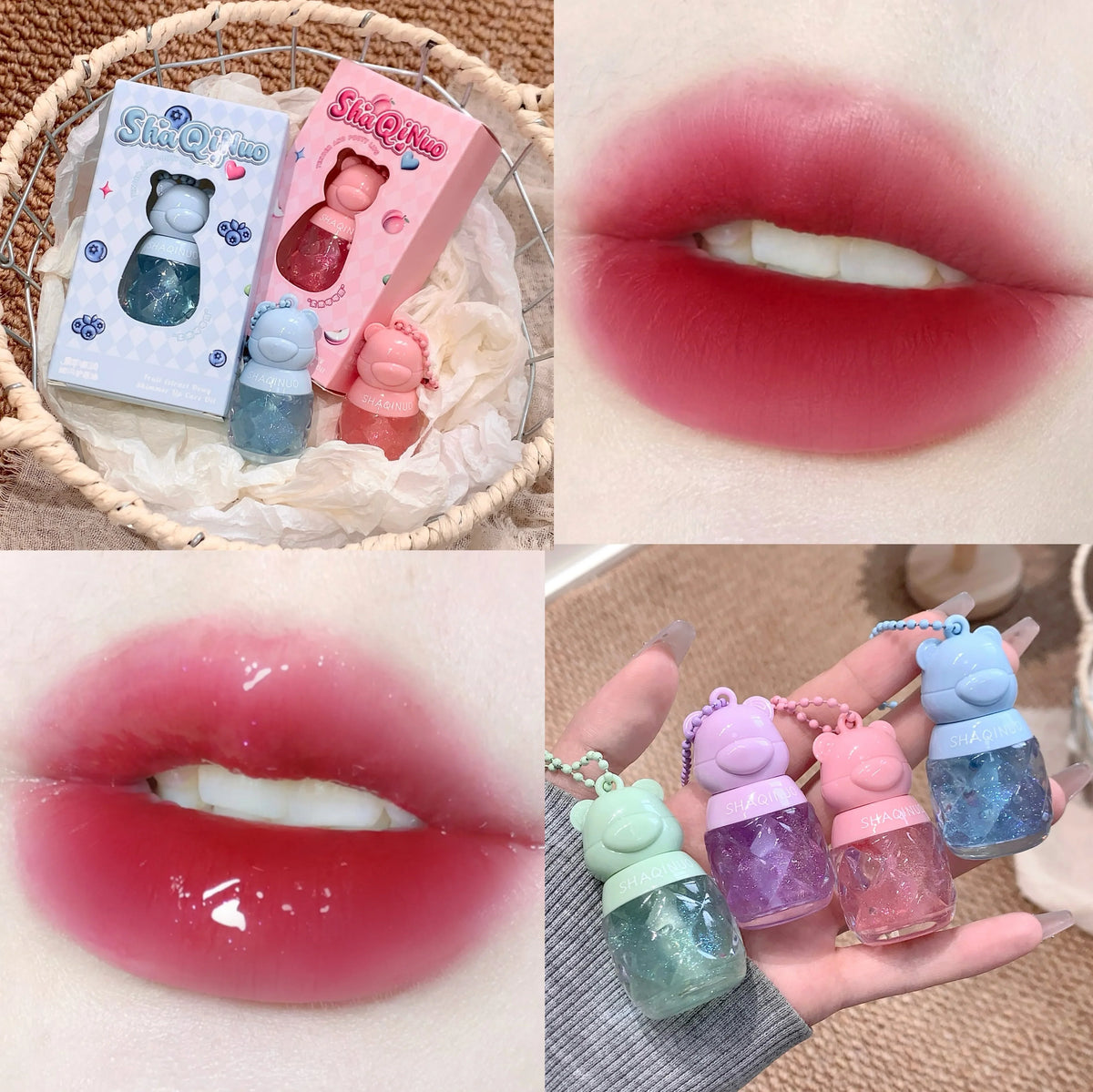 SHAQINUO Fruit-Flavored Hydrating Lip Oil Key Pendant Hydrating Lip Oil Qme