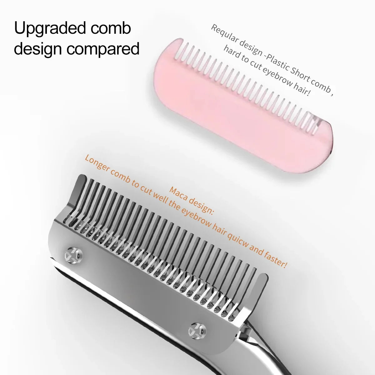 Stainless Steel Eyebrow Scissors Comb & Trimming Knife Set Eyebrow Grooming Set Qme