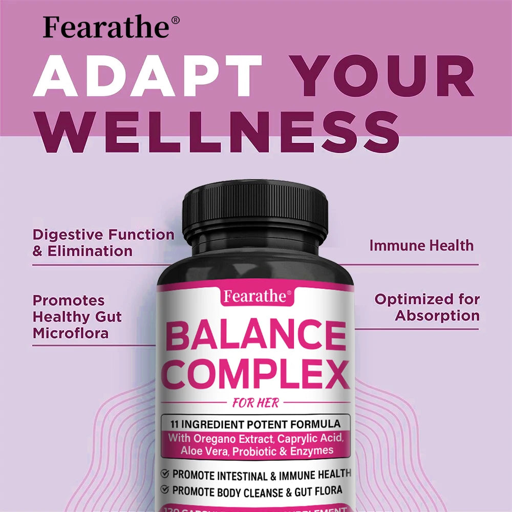 Women's Probiotic & Herbal Balance Complex Capsules Probiotic Supplement Qst