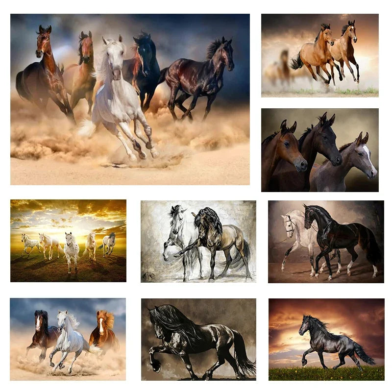 Wild Horse Canvas Wall Art – Modern Animal Poster Print Canvas Wall Art Qst
