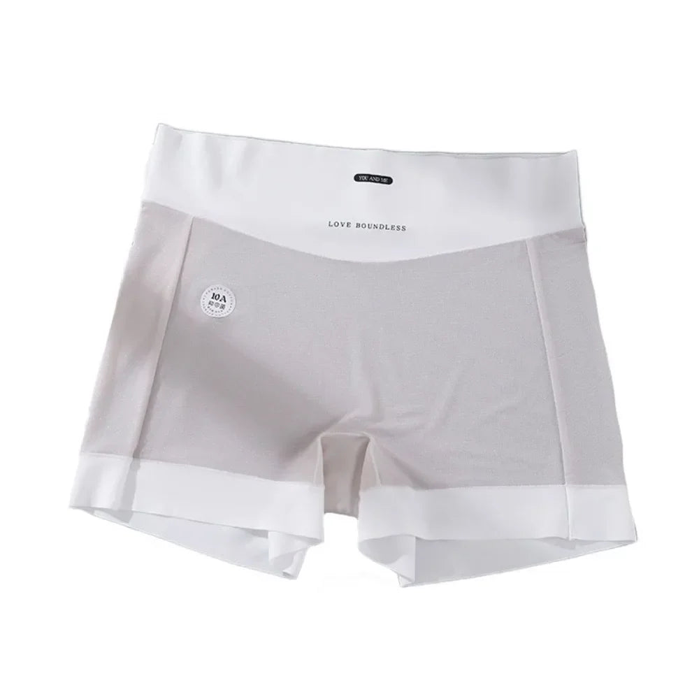 Women's Ice Silk Briefs with Cotton Crotch | Breathable Panties Women's Briefs Qme Grey 1XL
