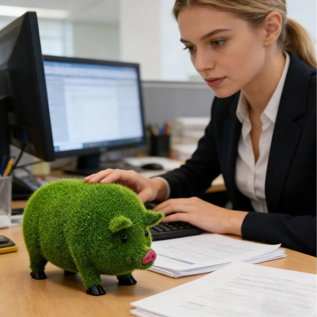 Flocked Green Animal Garden Statue – Cute Indoor & Outdoor Decor Garden Statue Qme
