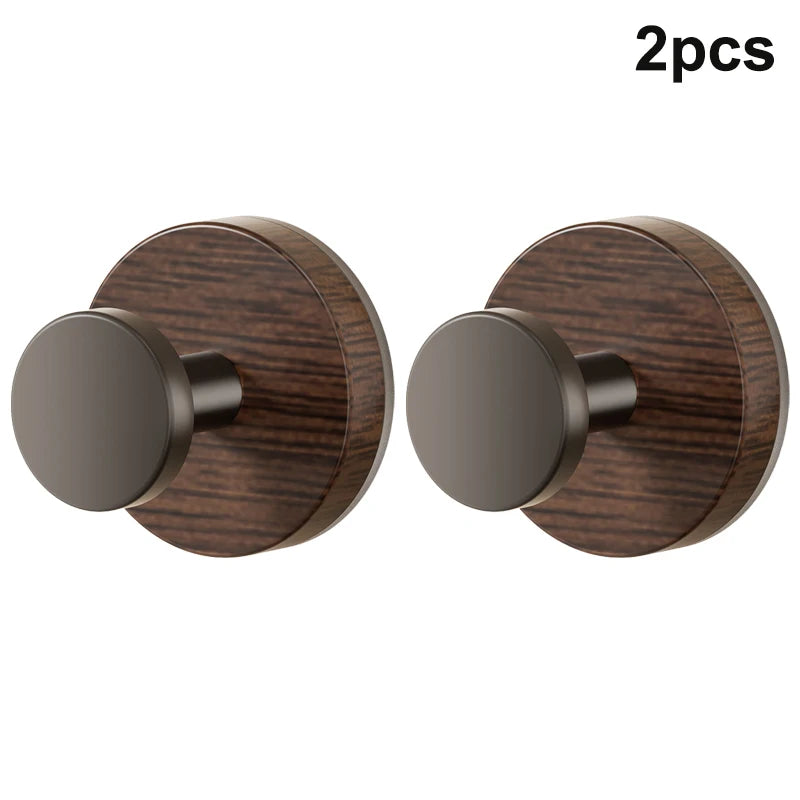 Walnut Grain Suction Cup Hook – No-Drill Wall Hanger Wall Suction Hook Qst 2pcs