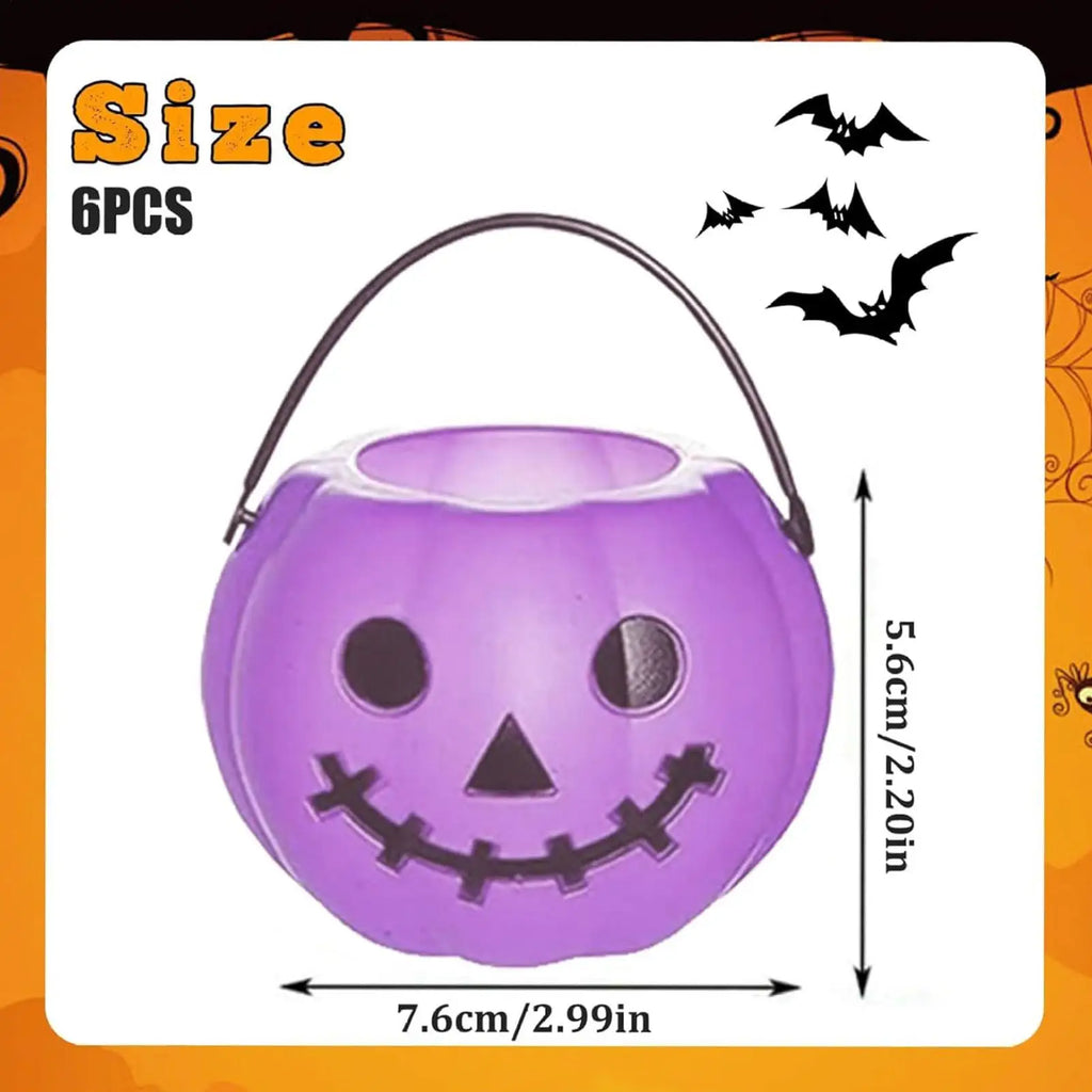 Halloween Candy Bucket 6-Piece Ghost Jack O Lantern Set Halloween Candy Bucket Qme