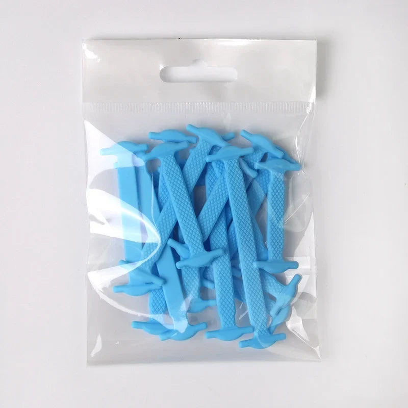 Silicone No-Tie Elastic Shoelaces – Kids, Women & Men Elastic Shoelaces Qme SKY BLUE China Mainland