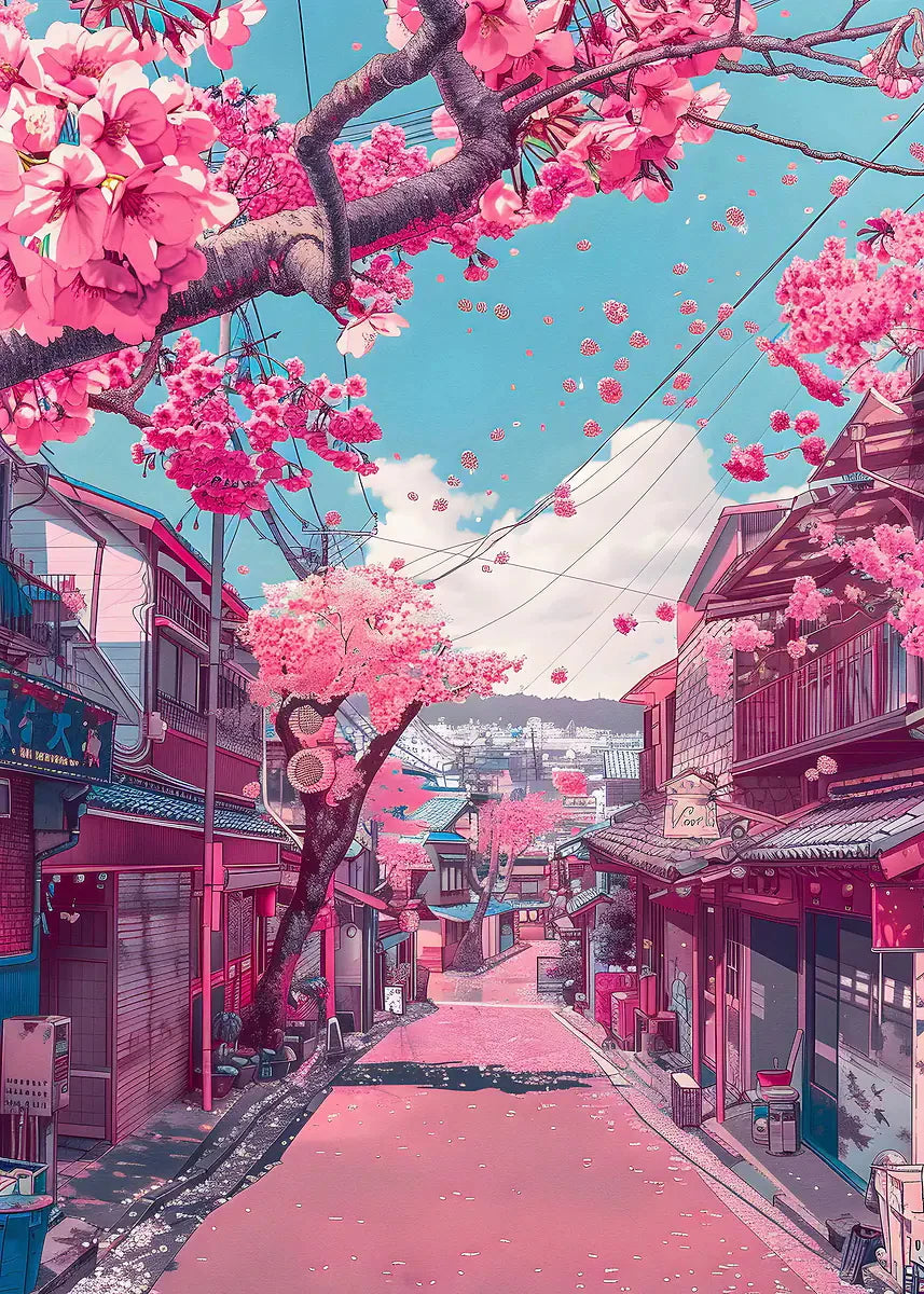 Japanese Cherry Blossom Mount Fuji Canvas Wall Art Print Canvas Wall Art Qst 18 40x50cm Unframed