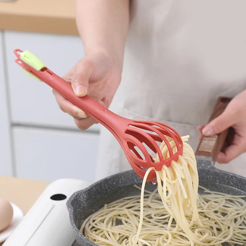Multifunctional Egg Beater Whisk, Pasta Tongs & Food Clips Kitchen Whisk & Tongs Qme