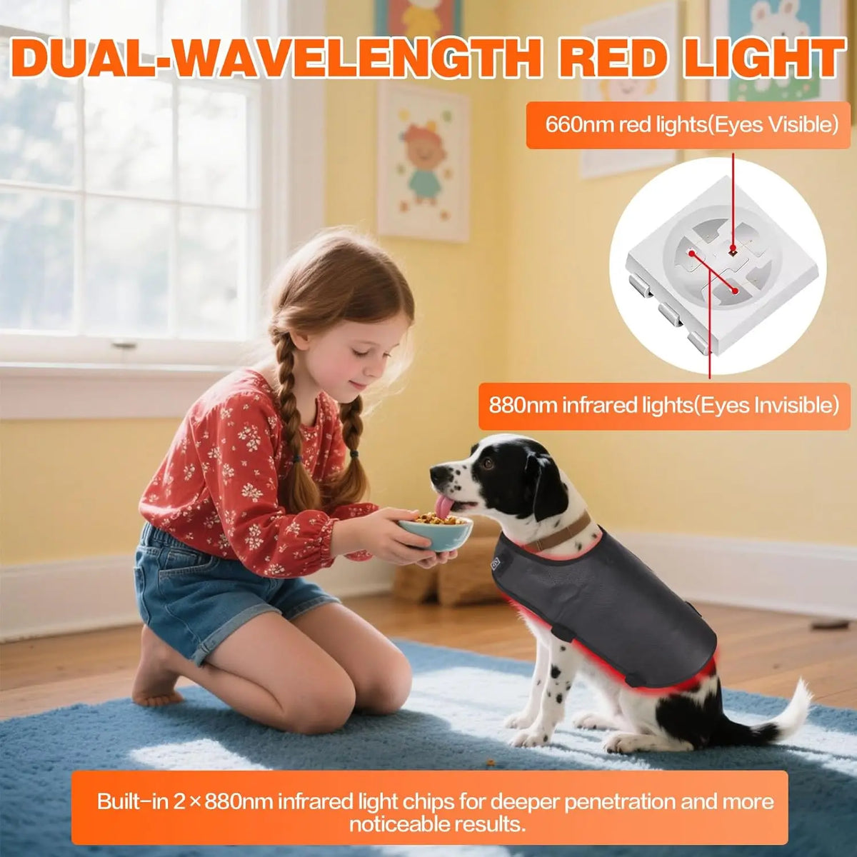 ZONGKUNG Pet Red Light Therapy Belt 660nm 850nm Dogs & Cats Pet Light Therapy Belt Qst
