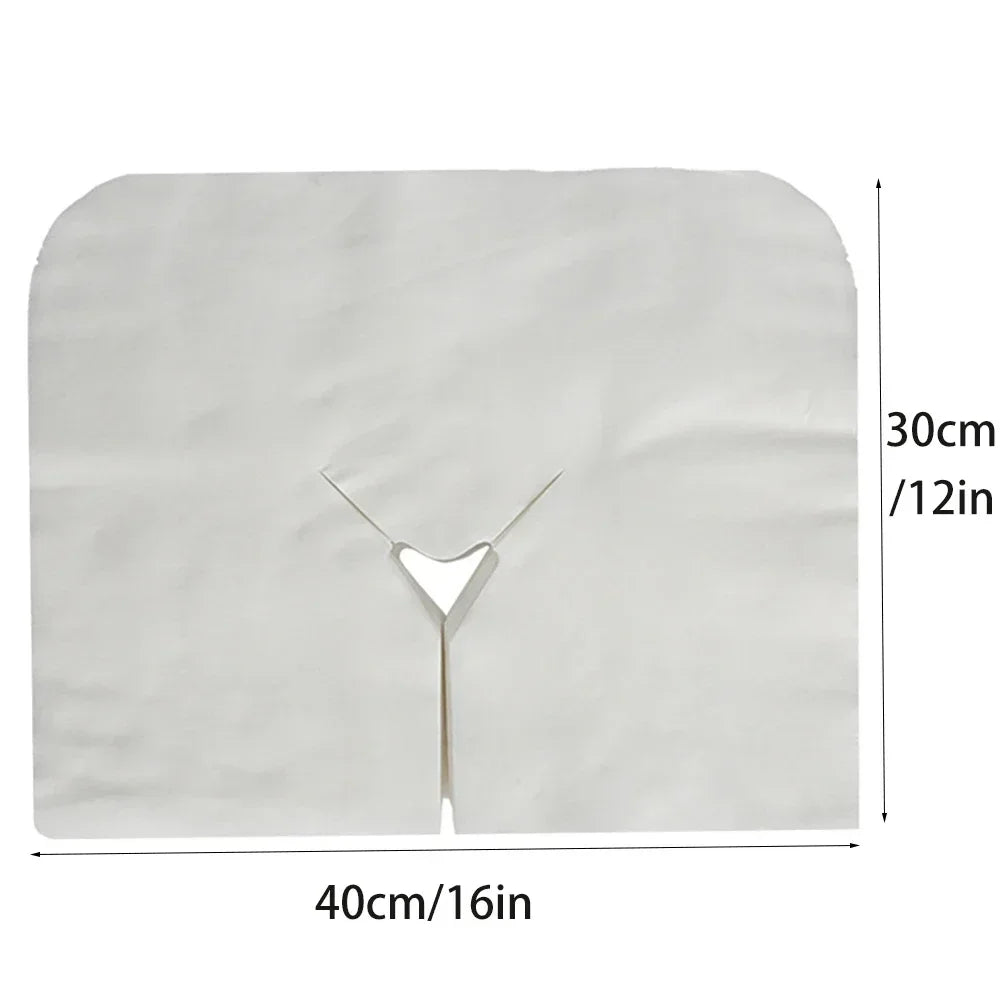 100Pcs Disposable Face Cradle Covers – Non-Woven Headrest Pads Massage Table Covers Qst