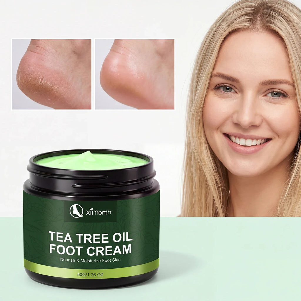 Tea Tree Oil Foot Cream – Moisturizing Dry Cracked Heels Foot Care Cream Qme