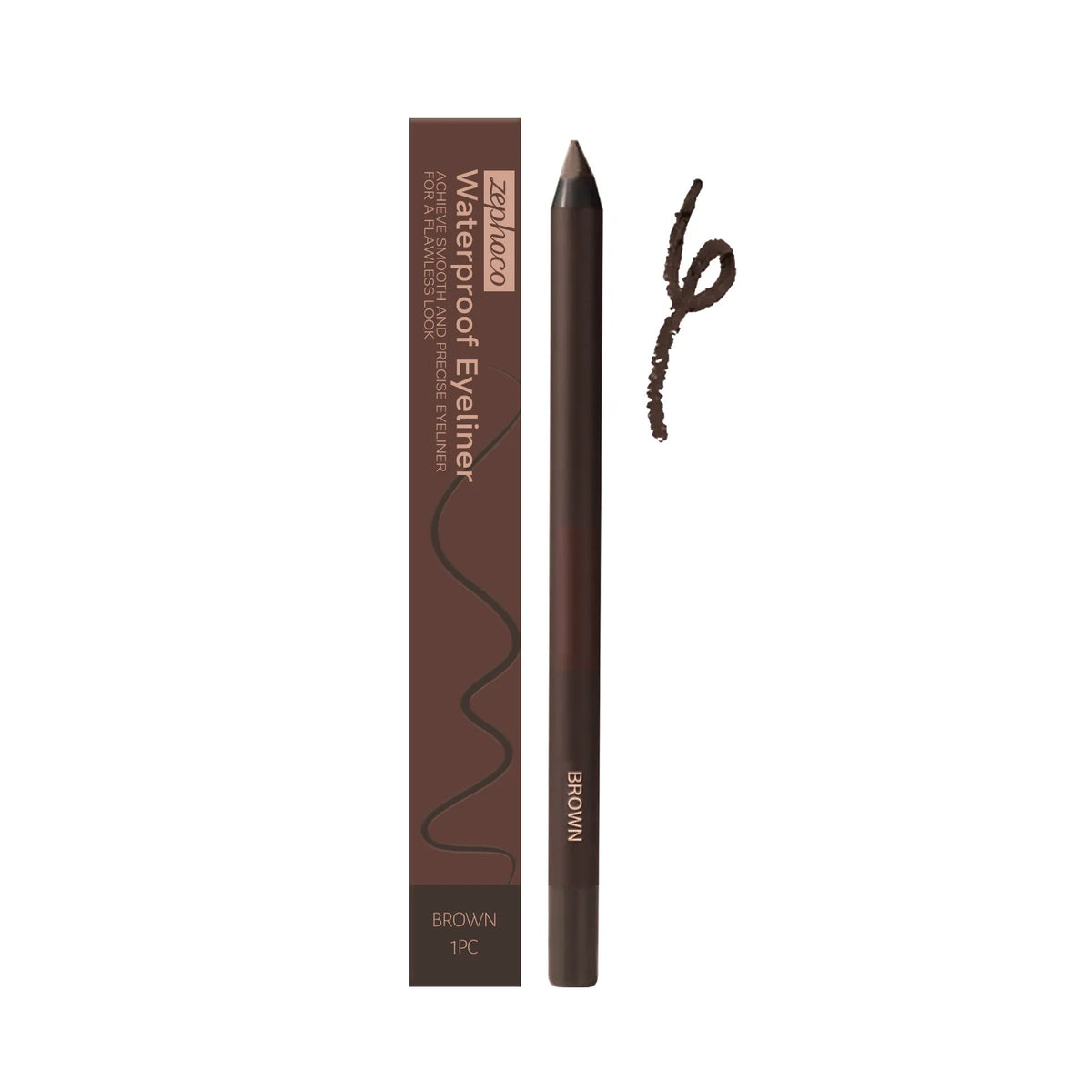 Zephoco Brown Gel Eyeliner Pencil – Waterproof, Long-Lasting Gel Eyeliner Pencil Qst Brown