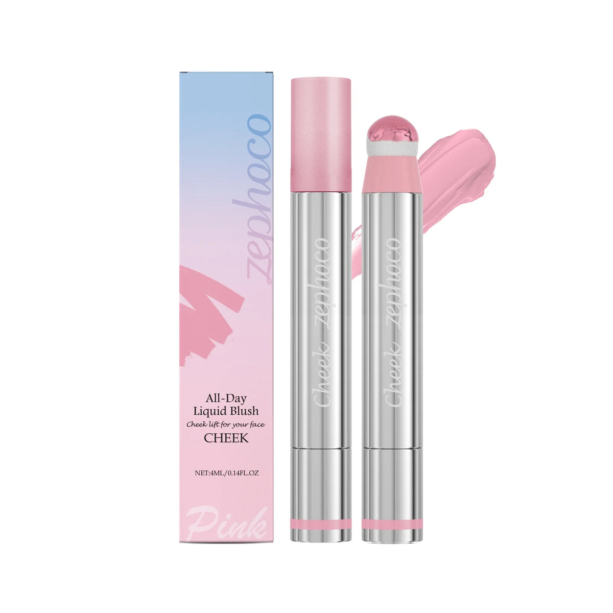 Liquid Blush Stick Sponge Tip – Waterproof Long-Lasting Cheek Tint Liquid Blush Stick Qst pink