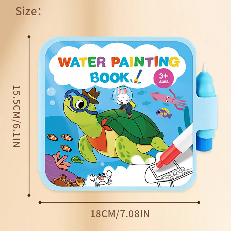 Reusable Water Drawing Doodle Book & Magic Pen for Kids Kids Drawing Book Qme