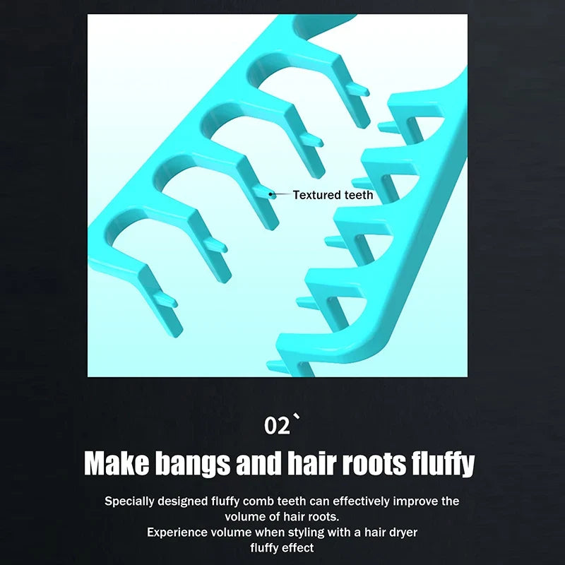 Wide-Tooth Volumizing Hair Comb – Curl & Fluffy Texture Styling Hair Styling Comb Qme