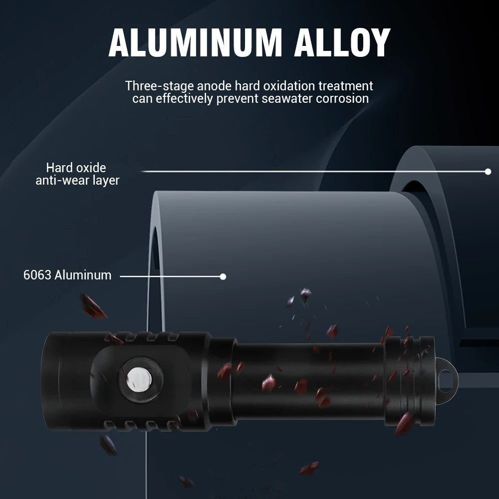 BORUiT M54 1000LM LED Diving Flashlight – IPX8 Waterproof Torch Diving Flashlight Qst