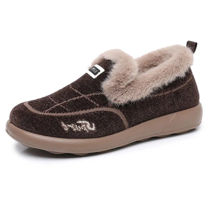 Women's Plush-Lined Waterproof Winter Short Boots – Non-Slip Women's Winter Boots Qst Dark coffee 41