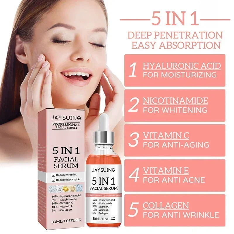 5-in-1 Hyaluronic Acid & Vitamin C Facial Serum 30ml Facial Serum Qst