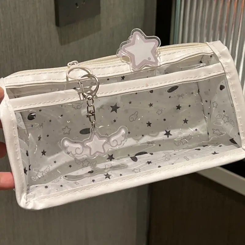 Transparent PVC Pencil Case – Large Capacity Zipper Pouch Pencil Case Qme