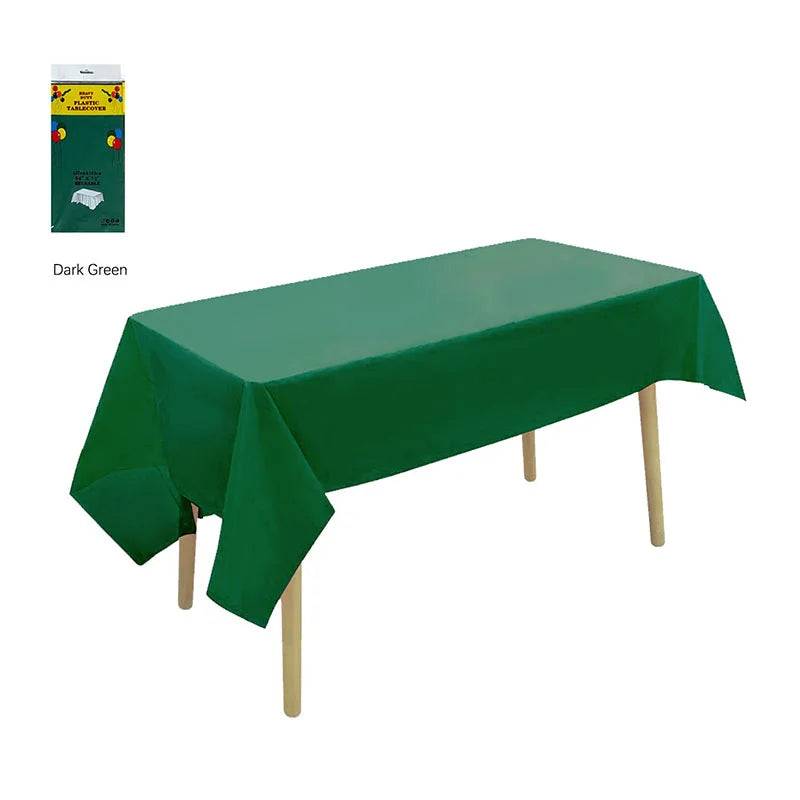 Disposable Waterproof Tablecloths – PE Party & Camping Cover Disposable Tablecloth Qme Dark Green 1PCS 137X183cm