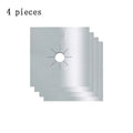 Reusable Non-Stick Gas Stove Protector Pad – Washable Liner Stove Protector Pad Qme Silver four Pieces