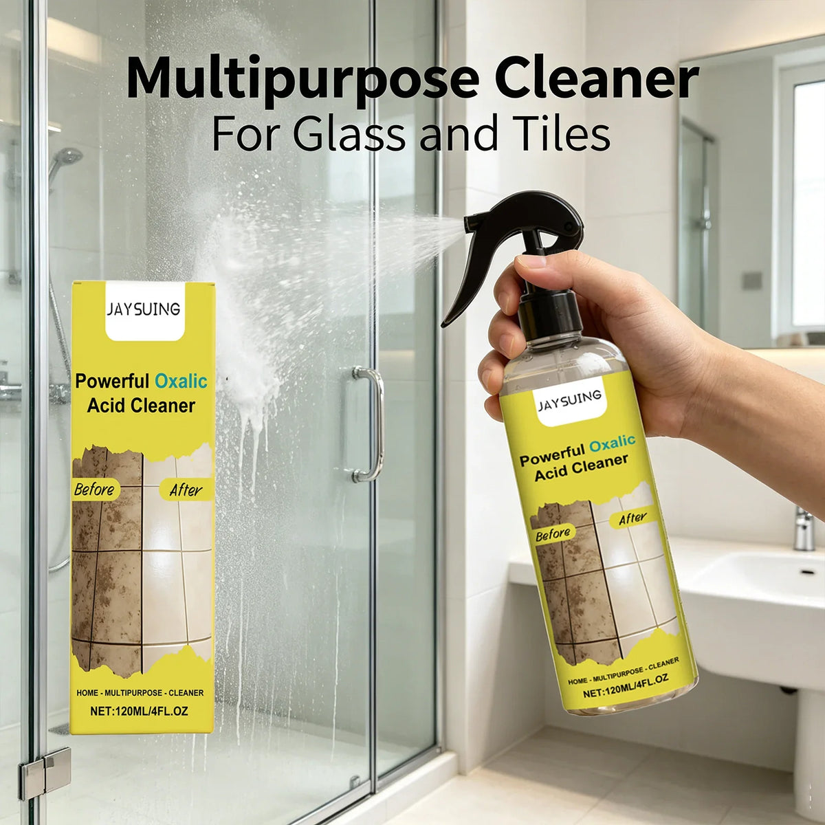 Oxalic Acid Cleaning Spray | Limescale & Stain Remover 120ml Household Cleaning Spray Qme