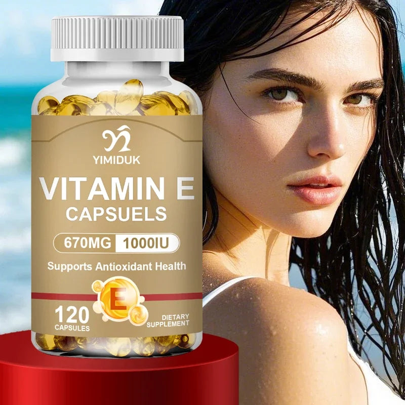 Yimiduk Vitamin E 670mg Capsules – Skin, Hair & Eye Support Vitamin E Supplement Qst