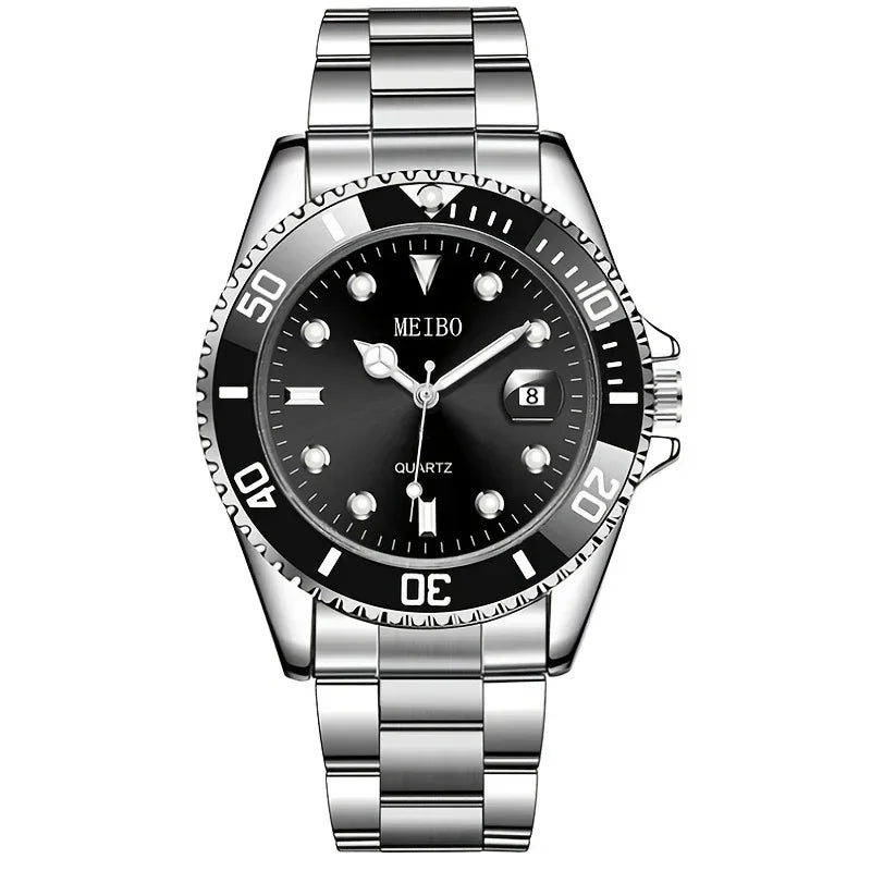Men's Luxury Silver Automatic Luminous Stainless Steel Watch Automatic Watch Qme Rose