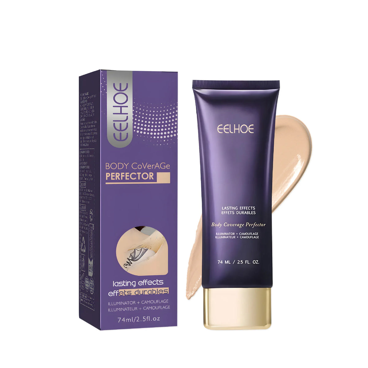 EELHOE Tattoo Concealer Waterproof Body Foundation Cream 74ml Concealer Foundation Cream Qst Natural