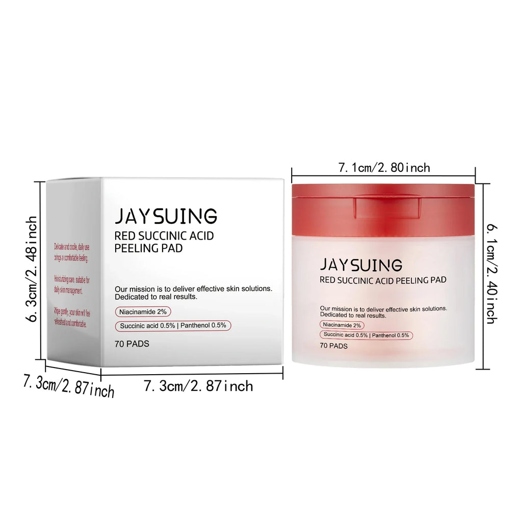 Succinic Acid Peeling Pads – Niacinamide & Panthenol | 70 Pads Exfoliating Peeling Pads Qme