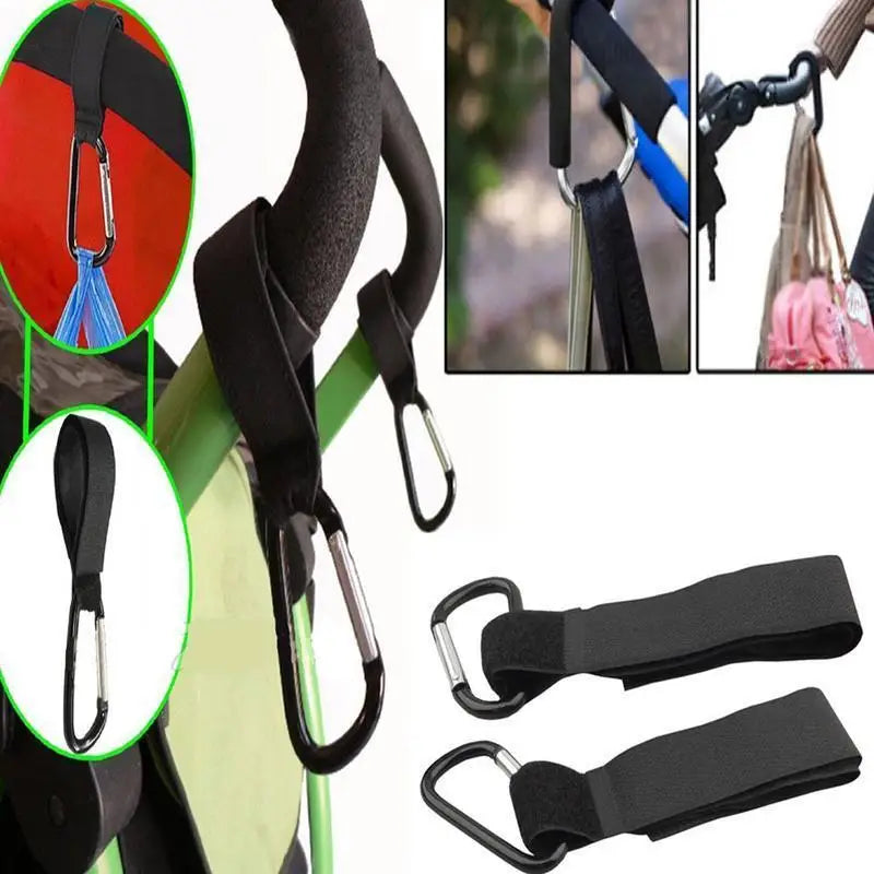 Baby Stroller Hooks – Nylon Velcro Cart Hooks, Set of 2 Stroller Hook Set Qme