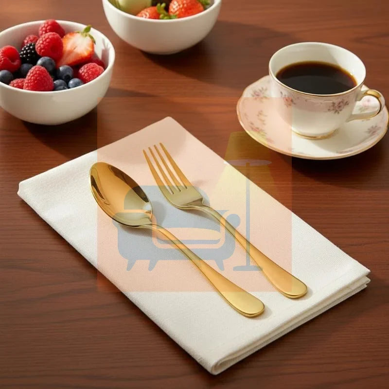 Stainless Steel Flatware Set – Spoon & Fork Cutlery 2-Piece Flatware Cutlery Set Qme