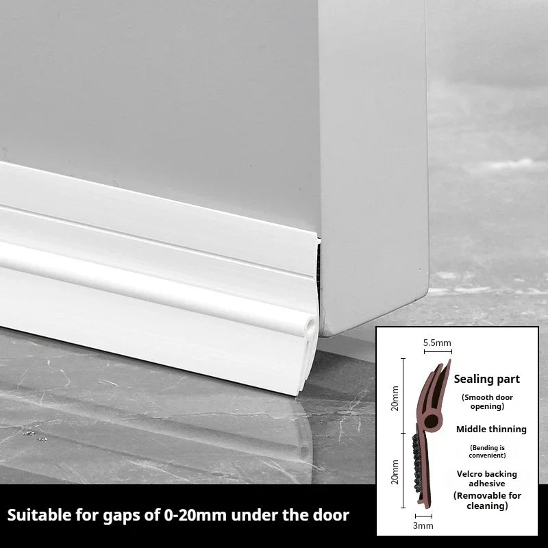 PVC Door Bottom Sealing Strip Waterproof 93cm | Draft Stopper Door Weather Strip Qme White 93cm 4pcs(Recommend)