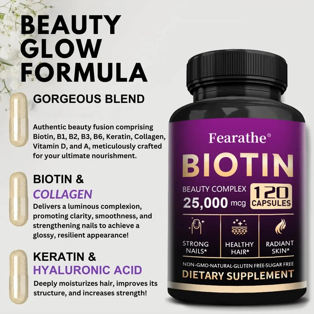 Biotin Collagen Keratin Supplement – Hair, Skin & Nails Hair & Beauty Supplement Qst