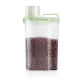 Pet Food Storage Container with Measuring Cup – 2L Cat & Dog Pet Food Container Qme green