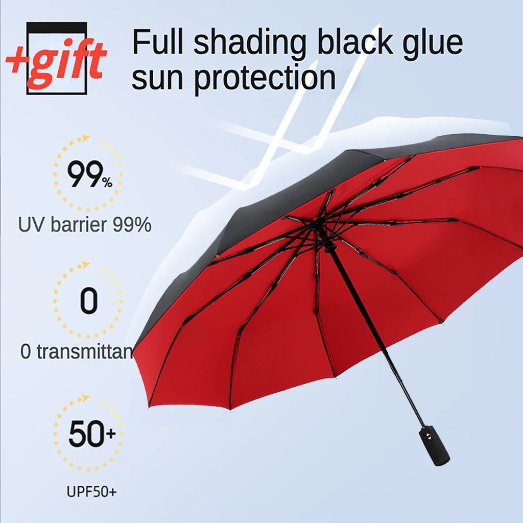Windproof Double Layer Fully Automatic Folding Umbrella Windproof Auto Umbrella Qst