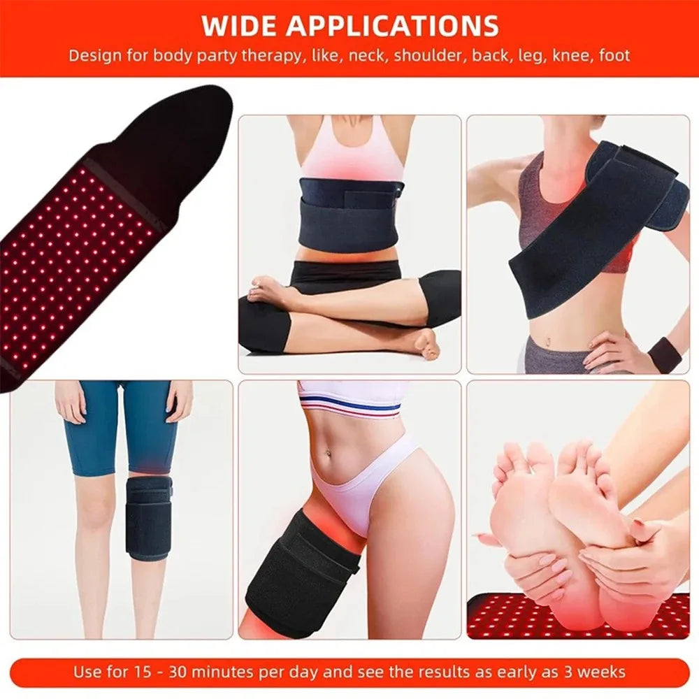 LED Red Light Therapy Belt – 660nm & 850nm Infrared Wrap Red Light Therapy Belt Qst