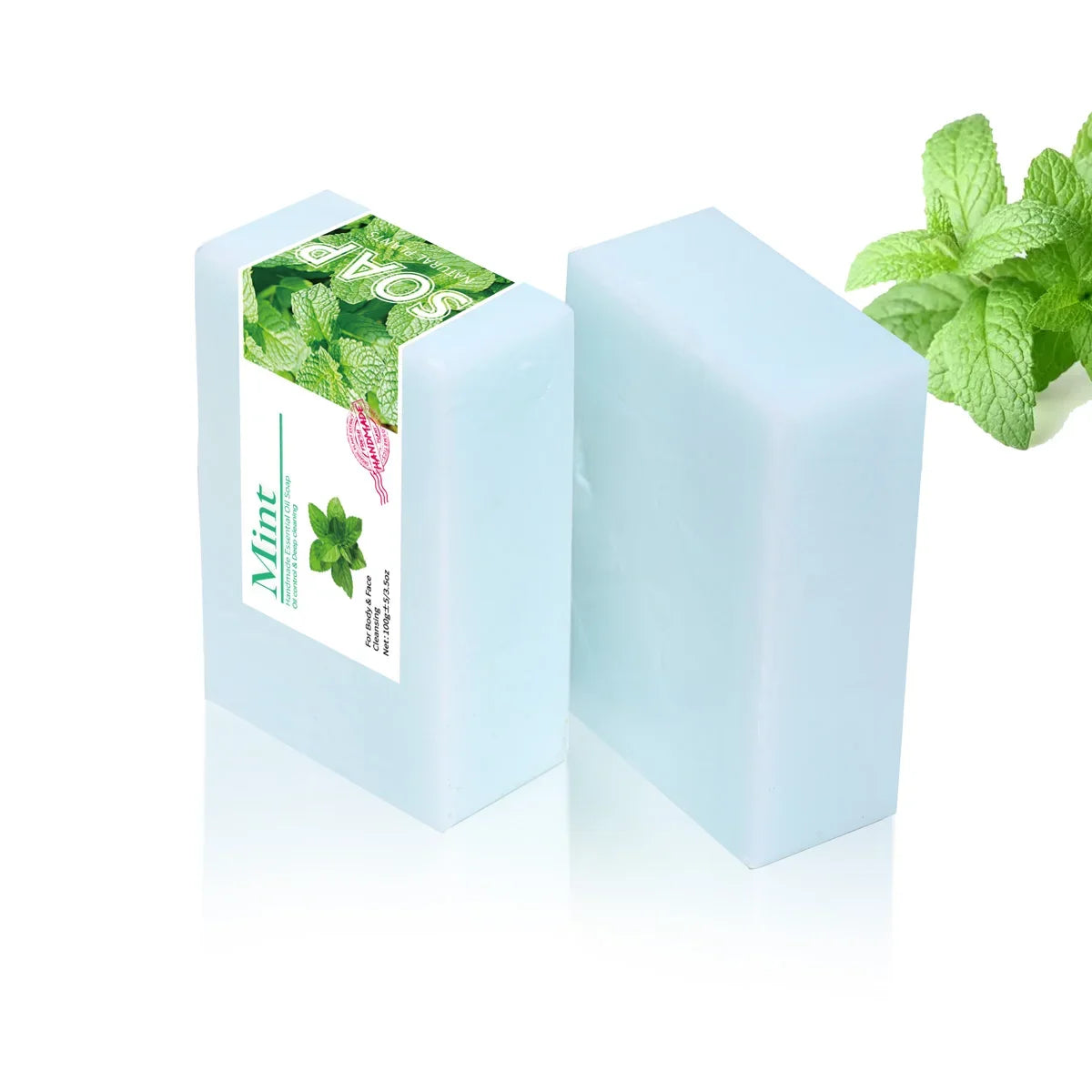 Handmade Organic Peppermint Essential Oil Bar Soap | Natural Artisan Bar Soap Qme